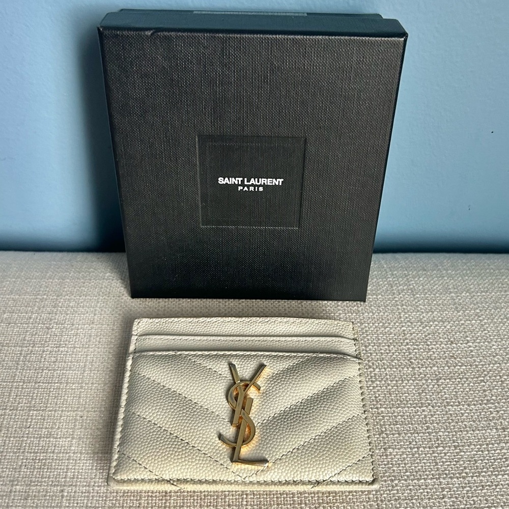 Saint Laurent Cream Card Case